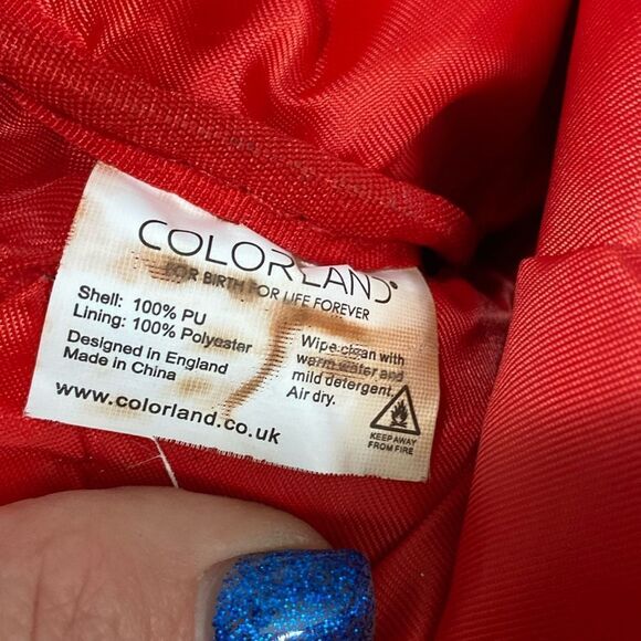 Colorland Black Faux Leather with Bright Red Interior Backpack Medium - Picture 16 of 16